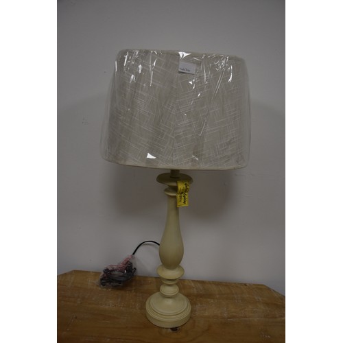 166 - NEW CREAM TABLE LAMP