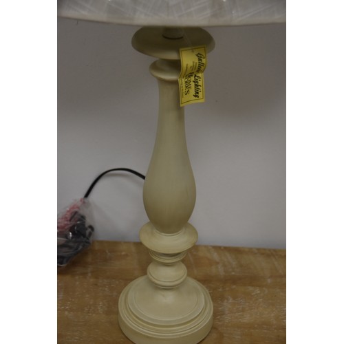 166 - NEW CREAM TABLE LAMP