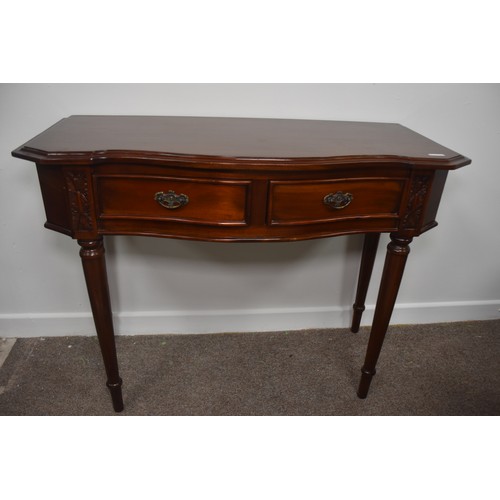 259 - ORNATE MAHOGANY 2 DRAWERED HALL TABLE