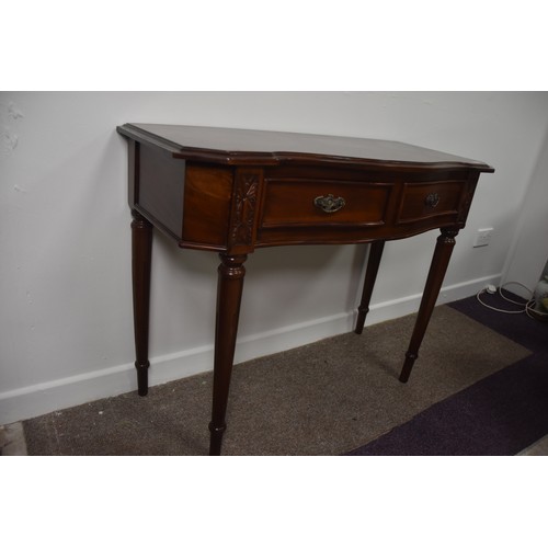 259 - ORNATE MAHOGANY 2 DRAWERED HALL TABLE