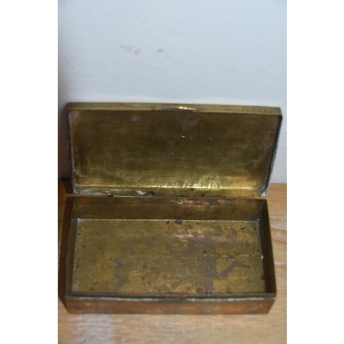 277 - DECORATIVE BRASS CIGARETTE BOX