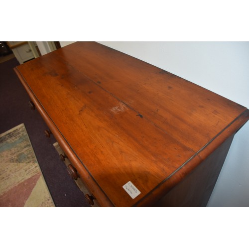 281 - VICTORIAN MAHOGANY 2 OVER 3 CHEST OF DRAWERS