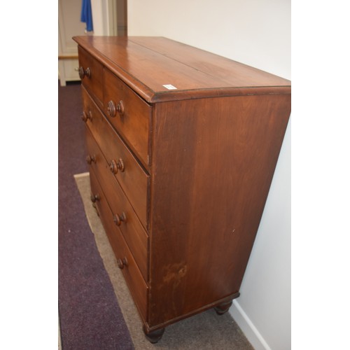 281 - VICTORIAN MAHOGANY 2 OVER 3 CHEST OF DRAWERS