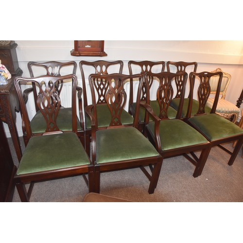 289 - 8 CHIPPENDALR STYLE CHAIRS (2 CARVERS AND 6 CHAIRS)