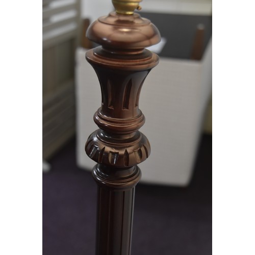 296 - ORNATE CARVED MAHOGANY STANDARD LAMP