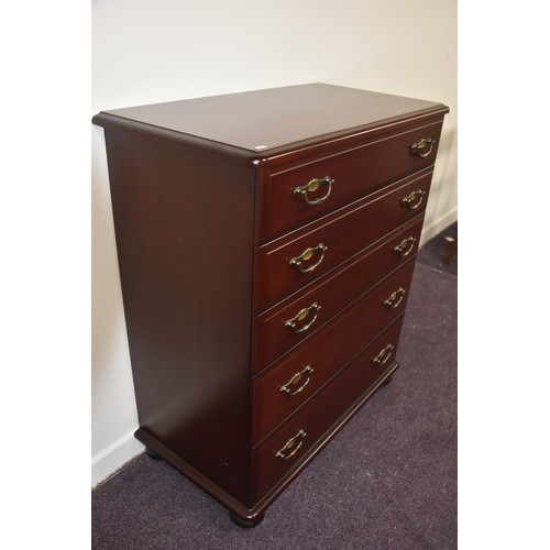 303 - MAHOGANY 5 DRAWERED CHEST (EXCELLENT CONIDITON)