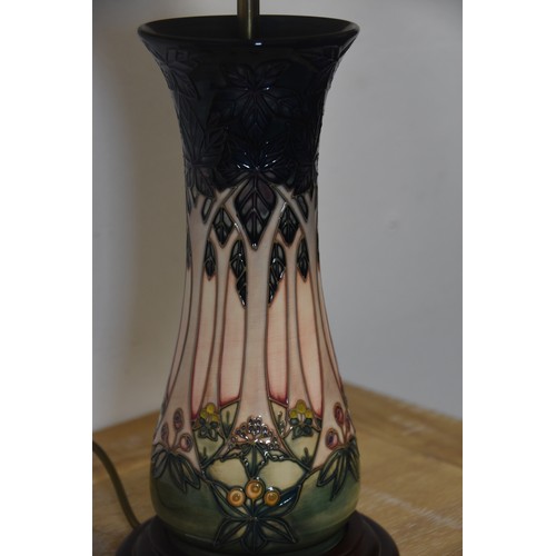 304 - BELIEVED TO BE MOORCROFT LAMP COMPLETE WITH SHADE