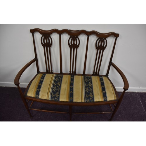 309 - ANTIQUE INLAID PALOUR 2 SEATTER