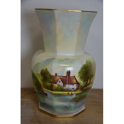 321 - COALPORT VASE HANDPAINED BY DEREK SHARPIO A.Y.F.I