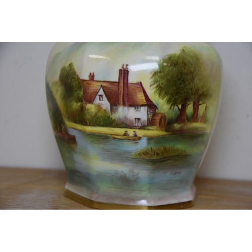 321 - COALPORT VASE HANDPAINED BY DEREK SHARPIO A.Y.F.I