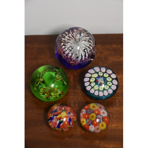 325 - LOT OF 5 OLD GLASS PAPERWEIGHTS