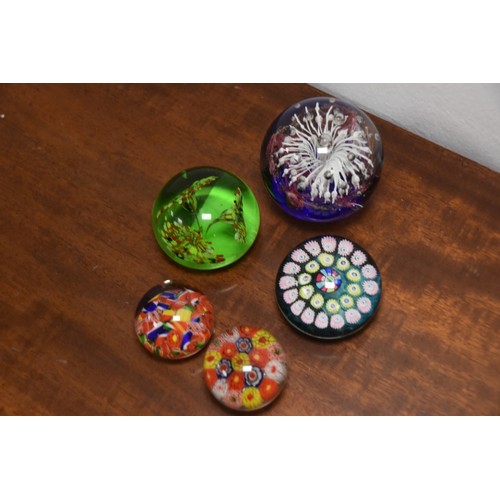 325 - LOT OF 5 OLD GLASS PAPERWEIGHTS