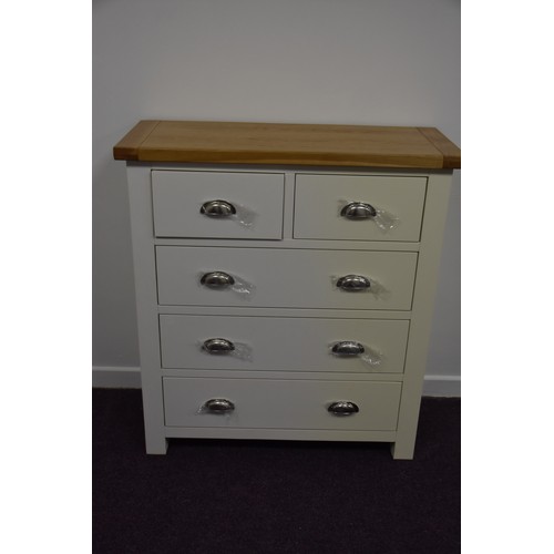 310A - OAK/WHITE 2 OVER 3 CHEST (GOOD CONDITION)