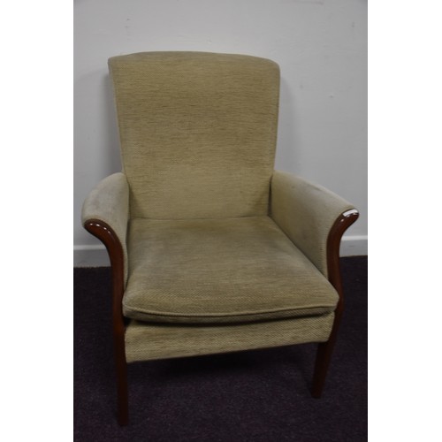 495 - MAHOGANY FRAMED PARKER KNOLL ARMCHAIR