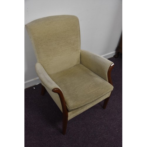 495 - MAHOGANY FRAMED PARKER KNOLL ARMCHAIR