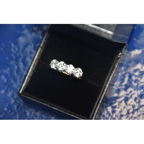 236 - 18CT GOLD 4 STONE DIAMOND 2.04CT RING SIZE N (CAN BE RESIZED) COLOUR H/I CLARITY Si2