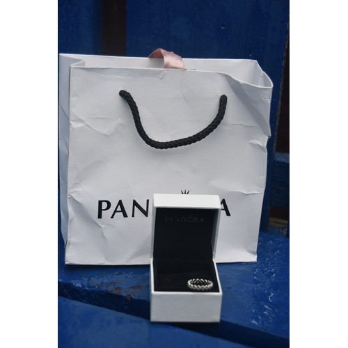 187A - PANDORA OPEN HEART RING COMPLETE WITH BAG AND BOX