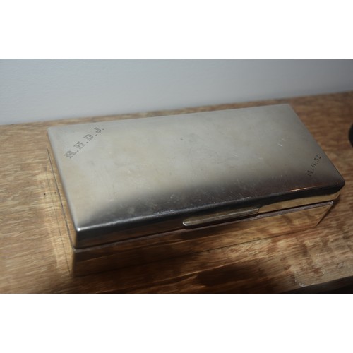 249 - LARGE SILVER CIGAR BOX