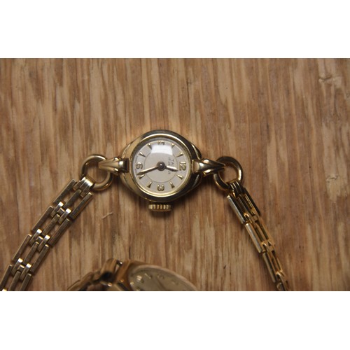 235A - 2 9CT GOLD WATCH WITH ROLLED GOLD STRAP