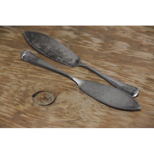 239A - PAIR MINIATURE SILVER BUTTER KNIVES