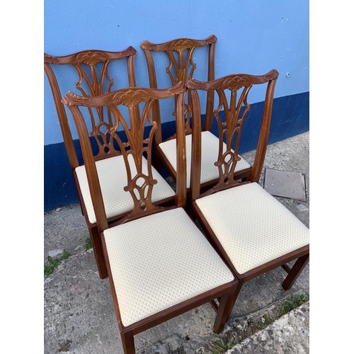 85 - SET OF 4 CHIPPEBDALE STYLE CHAIRS