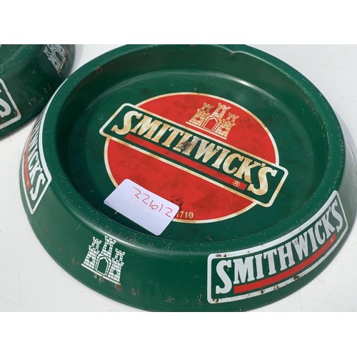 144 - 2 VINTAGE SMITHWICKS PUB ASHTRAYS