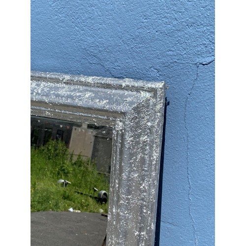 159 - LARGE DISRESSED MODERN MIRROR 4ft 4 inches x 3foot 5