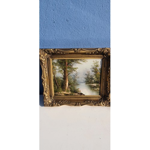 28 - PAIR OF SMALL GILT FRAMED OIL PAINTINGS 13 1/2 x 11 1/2