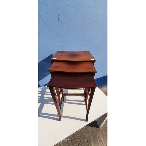 67 - MAHOGANY NEST OF TABLES