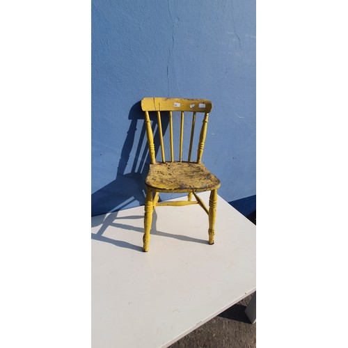 145 - YELLOW STICK BACK CHAIR