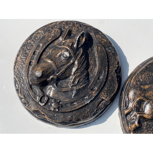 184 - 2 HORSE WALL PLAQUES