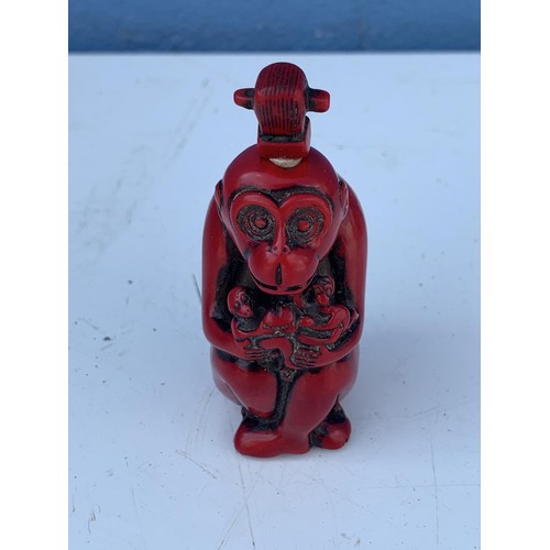 220 - ORIENTAL SCENT BOTTLE DEPICTING MONKEY
3 1/2