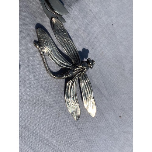 226 - 2 SILVER DRAGONFLY BROOCH