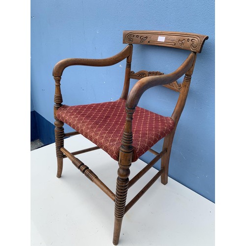 297 - MAHOGANY CARVED CARVIER CHAIR