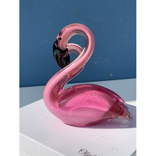 320 - BOXED GLASS FLAMINGO'S