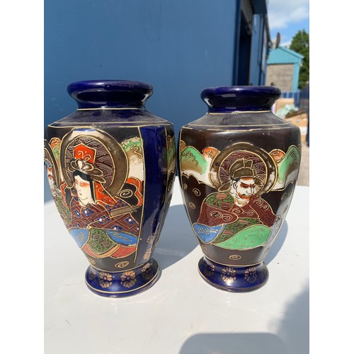 324 - PAIR OF JAPANESE VASES 8INCHES