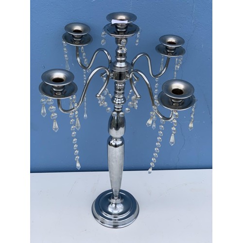 340 - CHROME CANDLELABRA 28 INCHES