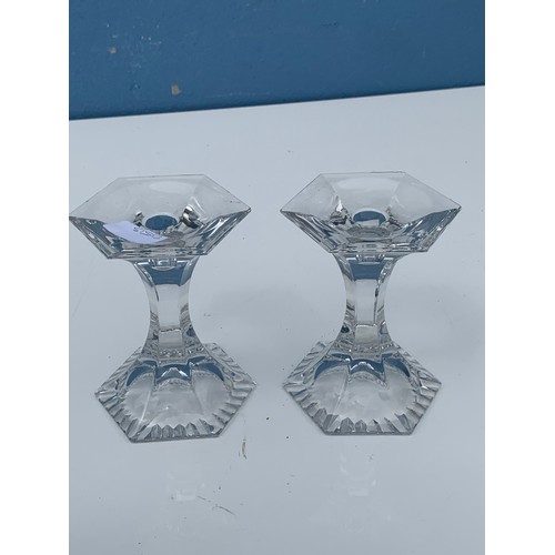 353 - PAIR OF GALWAY CRYSTAL CANDLE STICK 6 INCHES TALL