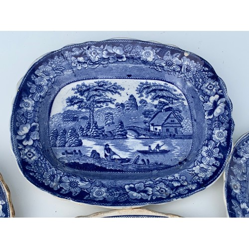 358 - A LOT OF 4  BLUE AND WHITE PLATTERS