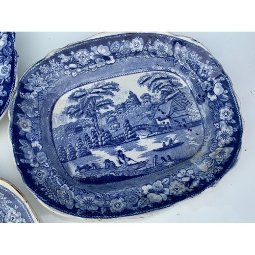 358 - A LOT OF 4  BLUE AND WHITE PLATTERS