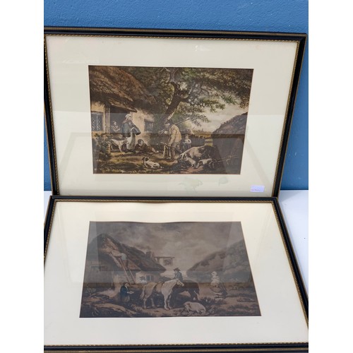 369 - EBONY & GILT FRAMED PRINTS 25X 19 INCHES