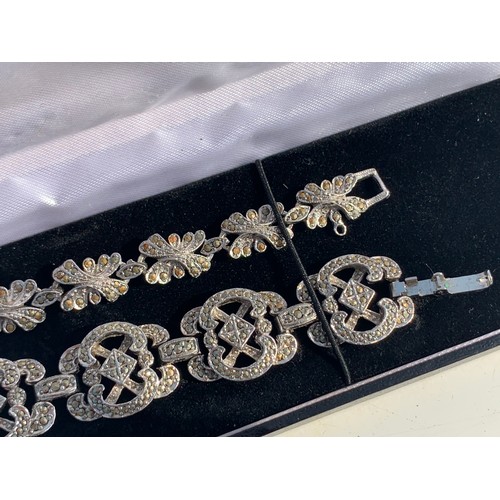 247 - LOT OF 2 BOXED MARCASITE BRACELETS