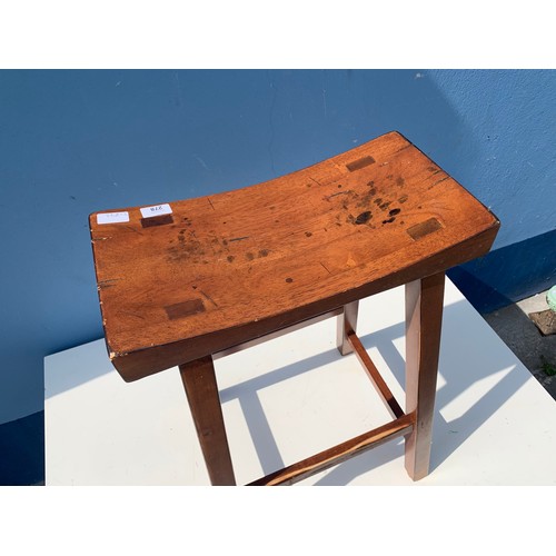 278 - OLD SADDLE HIGH WOODEN STOOL