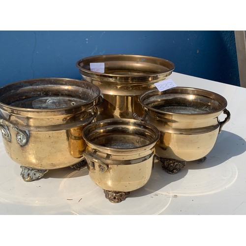 333 - BRASS GRADUATED PLANTERS