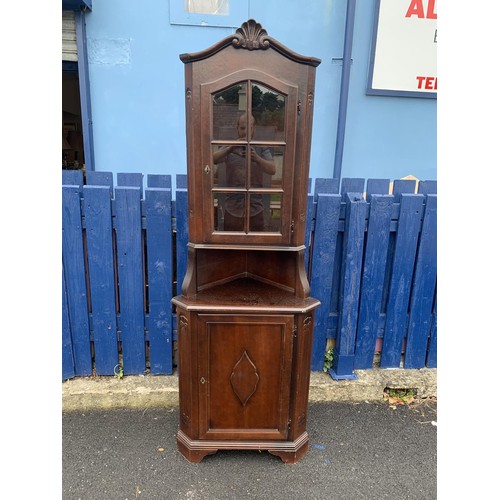 12 - ORNATE MAHOGANY CORNER UNIT