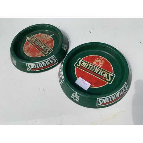 30 - 2 VINTAGE SMITHWICKS PUB ASHTRAYS