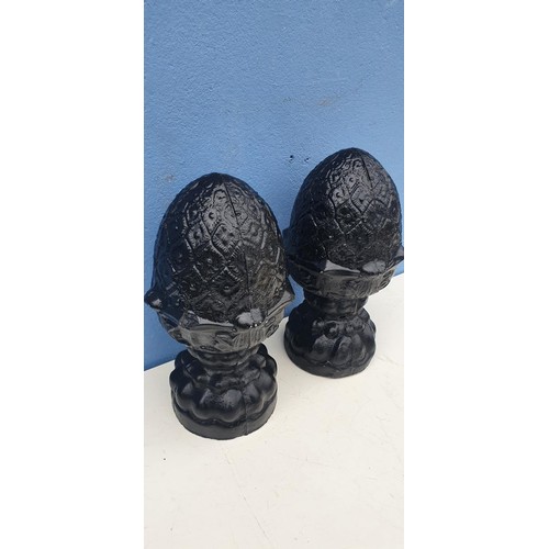 38 - A PAIR OF POST/PILLAR HEADS