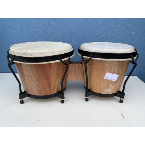 157 - A SET OF BONGO DRUMS