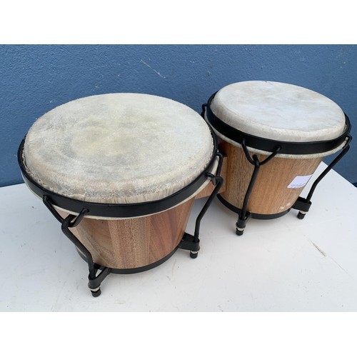 157 - A SET OF BONGO DRUMS