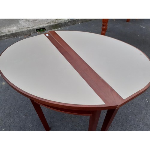 9 - PAIR OF HEAT RESISTANT SHAPED TABLES